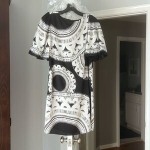 Trina Turk dress like new black white print